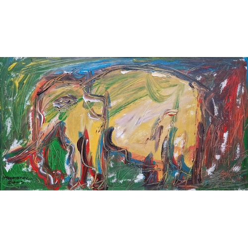 50 - 21st century school
  Oil on board
 Abstract of an elephant, signed 'Thaipol 2002' lower left, 27cm ... 