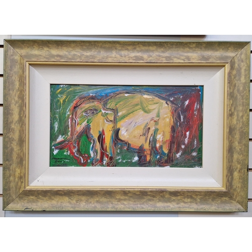 50 - 21st century school
  Oil on board
 Abstract of an elephant, signed 'Thaipol 2002' lower left, 27cm ... 