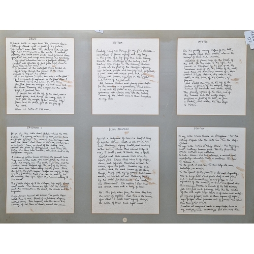 9 - After Frances Richards (1903-1985)
  Three framed panels of lithographs on paper, circa 1975
 'Prose... 