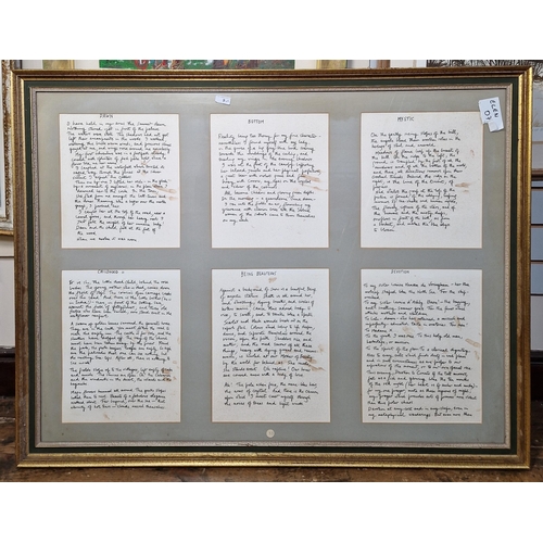 9 - After Frances Richards (1903-1985)
  Three framed panels of lithographs on paper, circa 1975
 'Prose... 