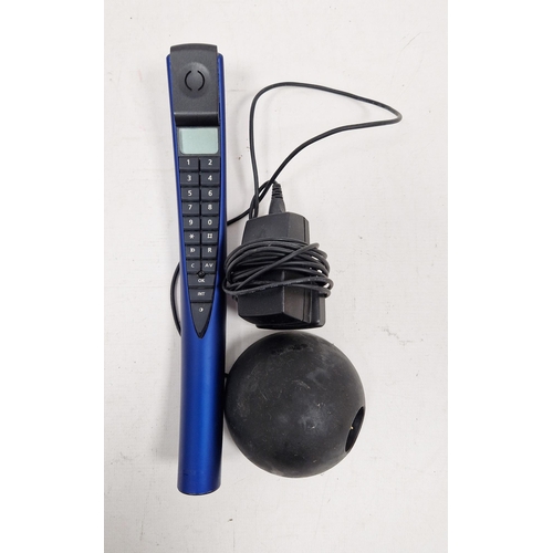 125 - Bang & Olufsen Beocom 2 cordless telephone handset in blue with wall charger, serial no. 1083146/176... 