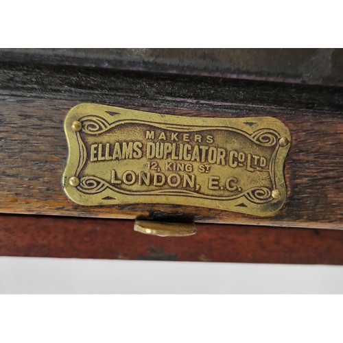 140 - LOT WITHDRAWN
 Early 20th century Ellams duplicator (diaphragm model) in wooden case