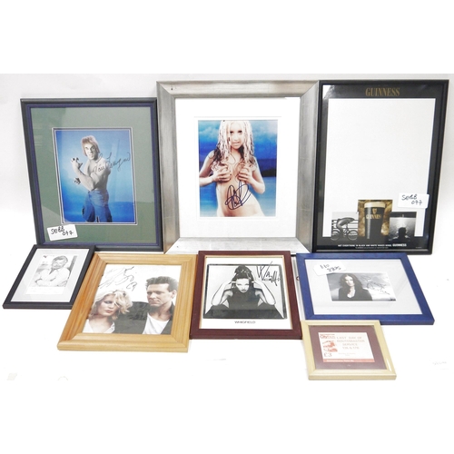 191 - Collection of autographed prints and photos including: Lou Ferrigno (the Hulk), Christina Aguilera, ... 