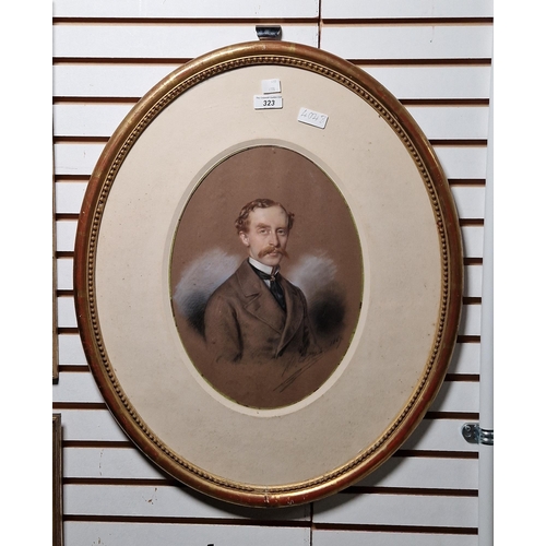 323 - Henri Didiee (XIX)
 Pastel
 Portrait of Dacre M. A. Hamilton, signed and dated 1867 lower right, fra... 