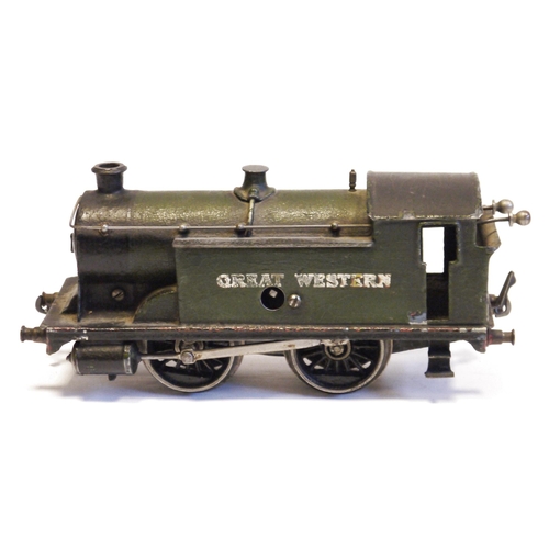 396 - Clockwork 0-4-0 Great Western tank locomotive (appears repainted)