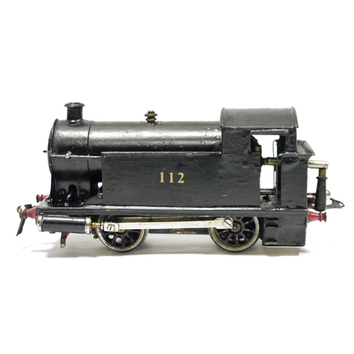 406 - Possibly Bing for Bassett-Lowke O gauge live steam 0-4-0 tank locomotive No.112 with black livery (a... 