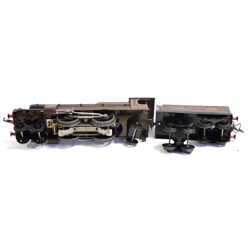 443 - Hornby 0 gauge clockwork 4-4-2 locomotive marked 318101 to cab, with  eight wheel Nord 31801 tender ... 