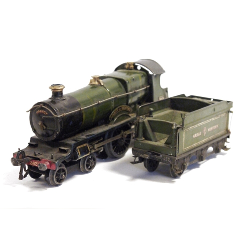 453 - Hornby 'O' gauge tinplate Special No 2 'County of Bedford' 4-4-0 locomotive and Great Western six wh... 