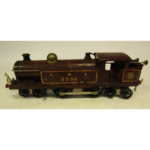 455 - Hornby clockwork O'' gauge 4-4-4 tank engine number 2052 in LMS maroon livery