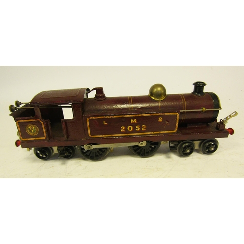 455 - Hornby clockwork O'' gauge 4-4-4 tank engine number 2052 in LMS maroon livery