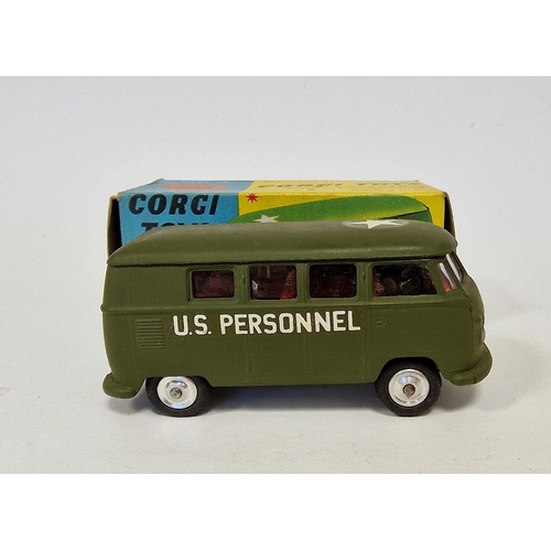 491 - Corgi Toys 356 US army personnel carrier, military green body with red interior, with driver figure ... 