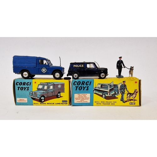 496 - Two boxed Corgi Toys to include 416S R.A.C. radio rescue Land-Rover, together with 448 B.M.C. mini p... 