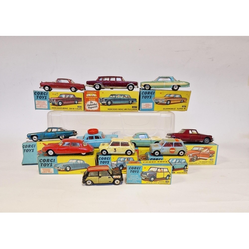 499 - Quantity of playworn Corgi Toys with boxes (flap cut) to include 247 Mercedes Benz 600 Pulman, 253 M... 