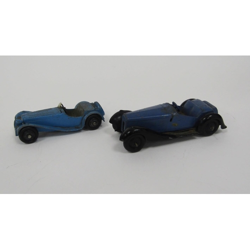 504 - Dinky Toys diecast model vehicles to include No.38f blue Jaguar and 36e British Salmson two-seater s... 