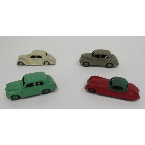 505 - Dinky Toys Diecast model cars to include 157 Jaguar XK120 Coupe  red including ridged hubs with smoo... 