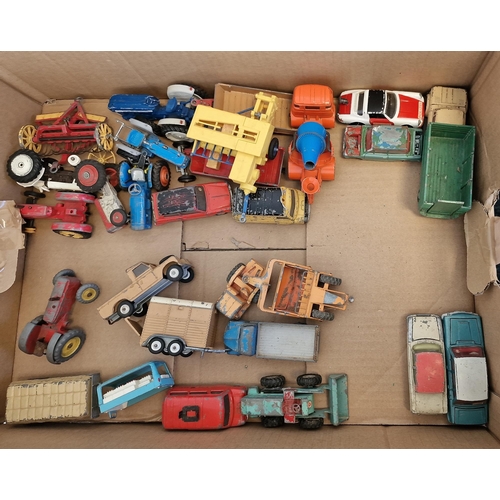 512 - Quantity of playworn diecast model cars to include Dinky Toys Ford Transit van police accident unit,... 