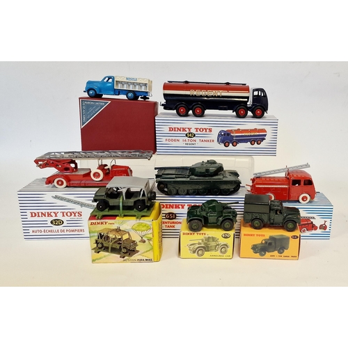 516 - Quantity of Dinky Mattel diecast model cars to include 942 Foden 14-ton tanker, 32e Fourgon incendie... 