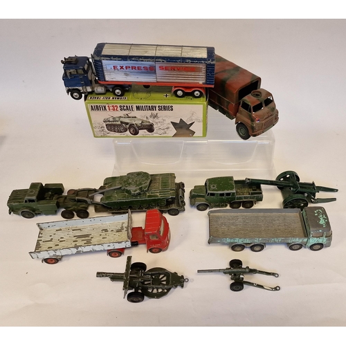 523 - Quantity of playworn diecast model cars and military vehicles to include 651 Centurion tank, Dinky S... 