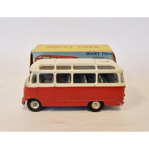 538 - French Dinky Toys 541 Mercedes-Benz Autocar (small bus), red lower body, white upper, grey interior,... 