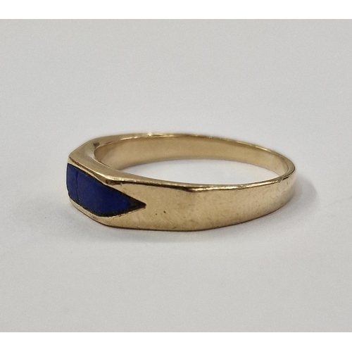 163 - 9ct gold and lapis ring size P1/2