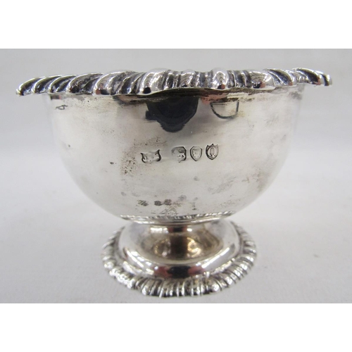 22 - Victorian parcel-gilt silver pedestal sugar bowl, gadrooned everted rim, London 1891