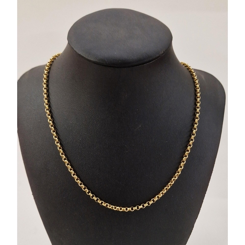 255 - 18ct gold belcher link chain, 5.9g approx., 43cm long