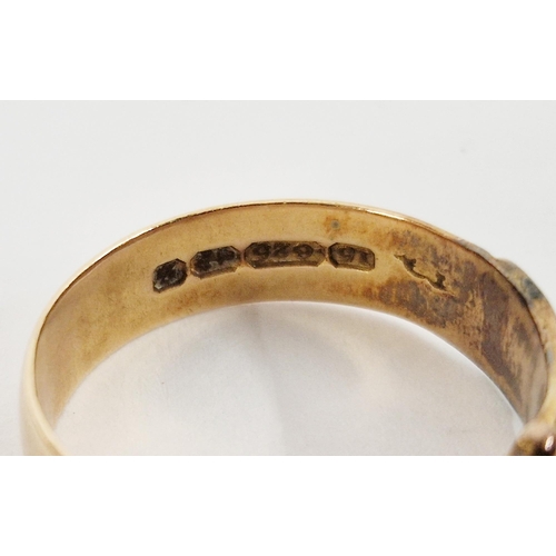 269 - 15ct gold belt pattern ring size R, 5.1g approx