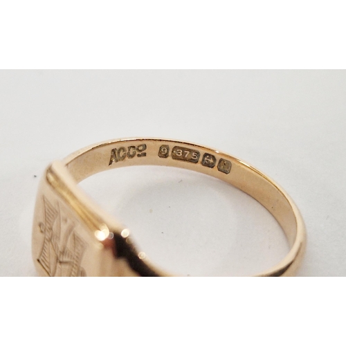 277 - 9ct gold signet ring 2.5 g size K