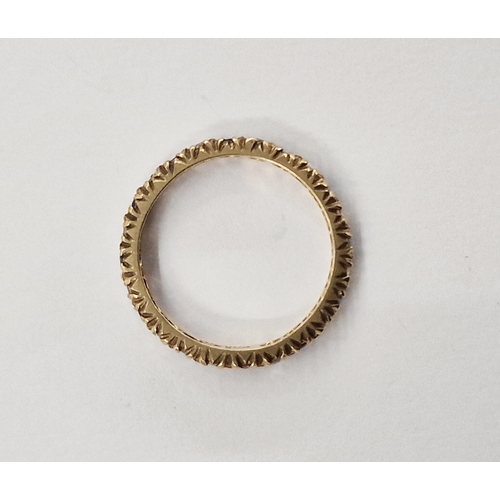 293 - 9ct gold, sapphire and white stone eternity ring size P, gross weight approx. 2g