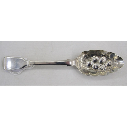 31 - William IV silver berry spoon, London 1835, and a silver-gilt copy of the Coronation Anointing  spoo... 