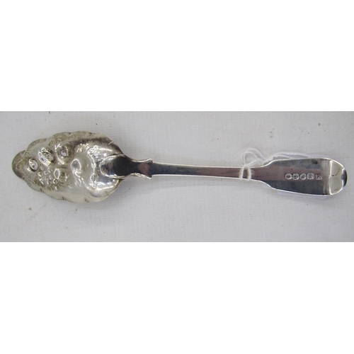 31 - William IV silver berry spoon, London 1835, and a silver-gilt copy of the Coronation Anointing  spoo... 