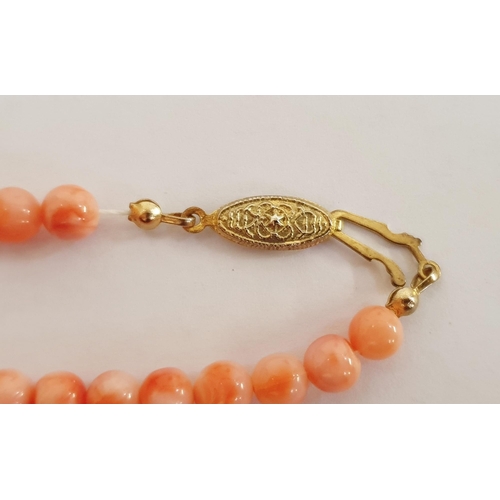 330 - Coral bead necklace, single-strand