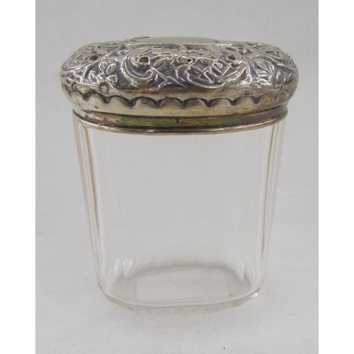 34 - Late Victorian silver twin handled sugar box, with repousse scrolling acanthus leaf decoration throu... 