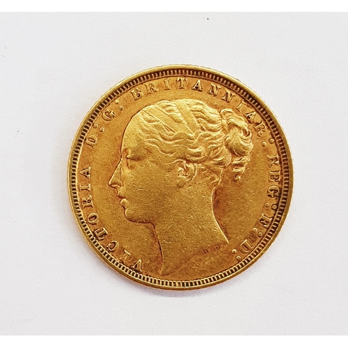 350 - Victorian gold sovereign, young head, 1871