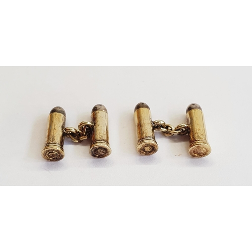 354 - Pair Theo Fennell silver gilt bullet-pattern cufflinks, each pair with chain link and in original bo... 