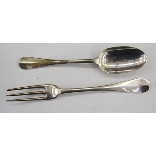 38 - Late Victorian part silver canteen of cutlery, hallmarked London 1892 by Frazer & Haws, comprising t... 