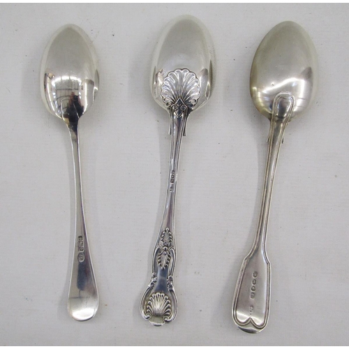 42 - Victorian silver tablespoon, hallmarked London 1846, maker's mark rubbed, together with two further ... 