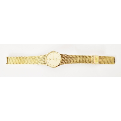 445 - Gent's Longines quartz dress watch, stainless steel case with gold-plated mesh bracelet, no.1506773