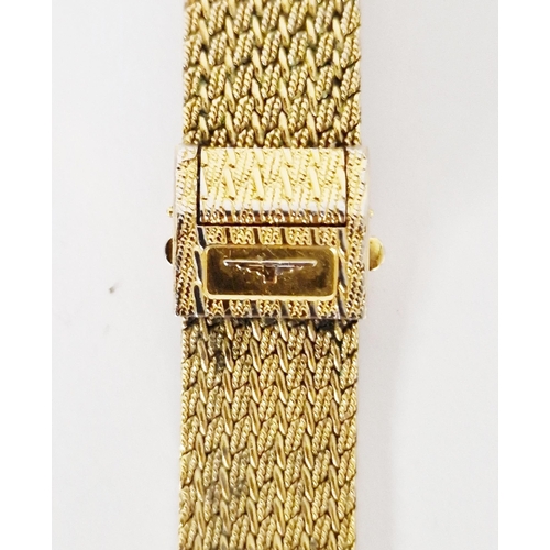 445 - Gent's Longines quartz dress watch, stainless steel case with gold-plated mesh bracelet, no.1506773