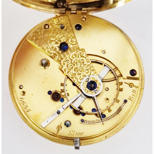 457 - Victorian 18ct gold cased open faced pocket watch, the circular dial having Roman numerals denoting ... 