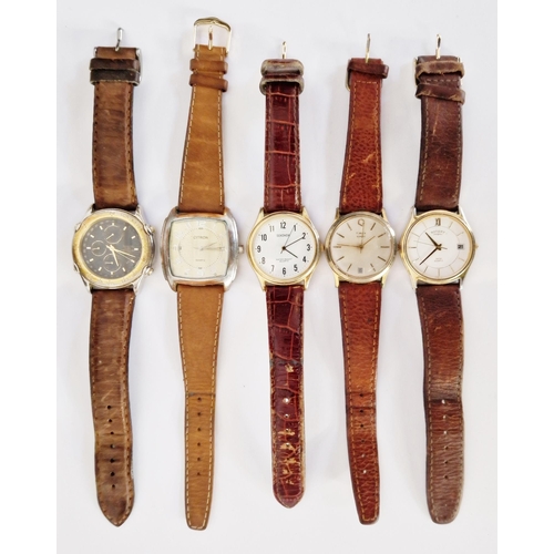 462 - Gent's Rotary 380M quartz wristwatch on leather strap and four other wristwatches, one being a Timex... 