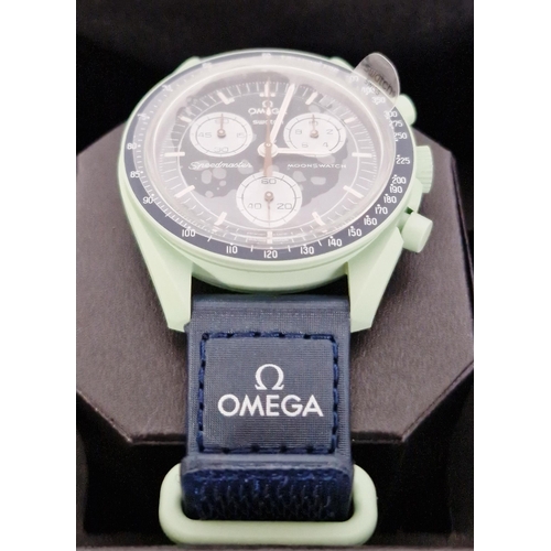 471A - Omega Swatch Speedmaster Moonswatch 'Mission on Earth' quartz movement, on original strap in origina... 