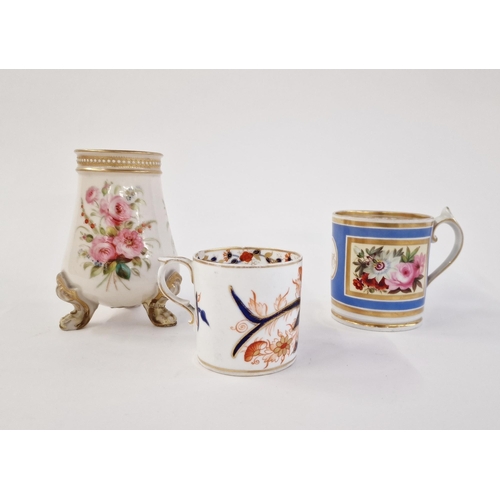 482 - Two English porcelain early 19th century mugs including a Derby Imari example with iron-red crowned ... 