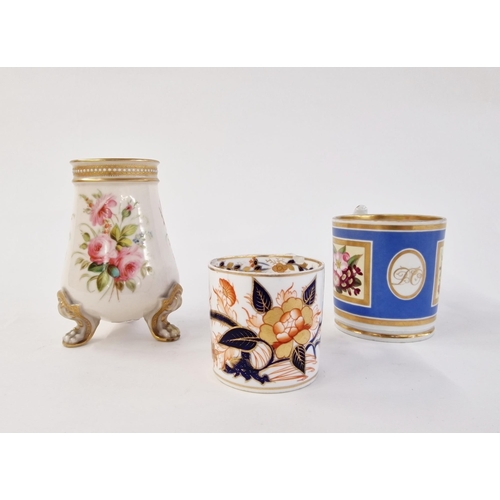 482 - Two English porcelain early 19th century mugs including a Derby Imari example with iron-red crowned ... 