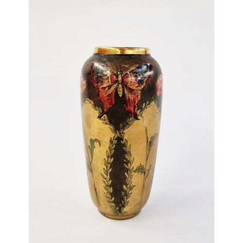 487 - Limoges porcelain oviform vase, circa 1900, printed puce marks, inscribed Emaux d'Art in gilding, de... 