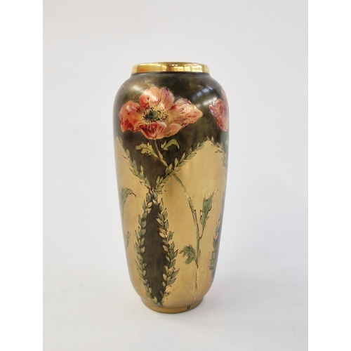 487 - Limoges porcelain oviform vase, circa 1900, printed puce marks, inscribed Emaux d'Art in gilding, de... 