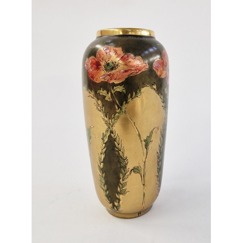 487 - Limoges porcelain oviform vase, circa 1900, printed puce marks, inscribed Emaux d'Art in gilding, de... 