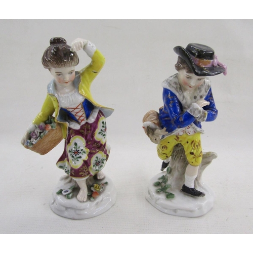 496 - Four continental porcelain figures in the Meissen-style, emblematic of the seasons, circa 1900, an E... 