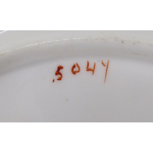 498 - Royal Worcester bone china part tea service, circa 1900, printed puce marks, iron-red pattern no.504... 