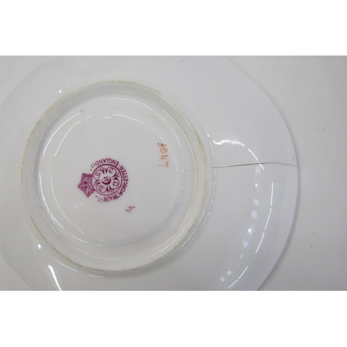 498 - Royal Worcester bone china part tea service, circa 1900, printed puce marks, iron-red pattern no.504... 